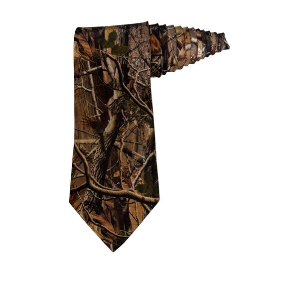 Tree Rooker Hunting Mens Camo Necktie Tree Camouflage Novelty Hunter - Picture 1 of 8